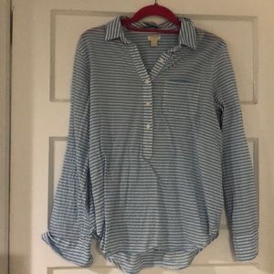 Light blue and white j. Crew blouse